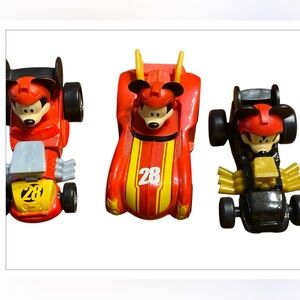 Mattel/Disney Mickey Mouse #28 race cars. Three included.